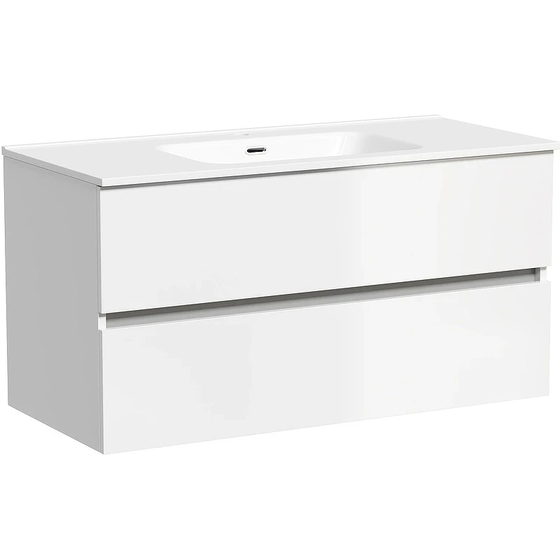 Тумба под раковину Sancos Urban 100 UR100W подвесная Белый глянец МДФ / ЛДСП
