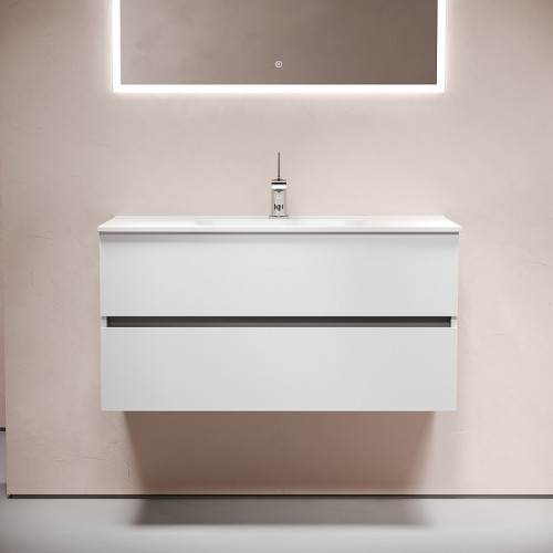 Тумба под раковину Sancos Urban 100 UR100W подвесная Белый глянец МДФ / ЛДСП