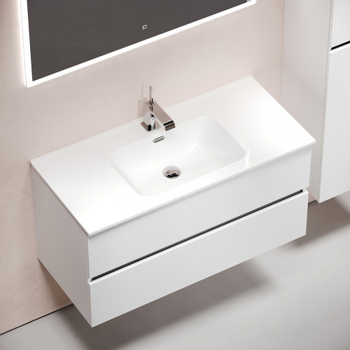 Тумба под раковину Sancos Urban 100 UR100W подвесная Белый глянец МДФ / ЛДСП