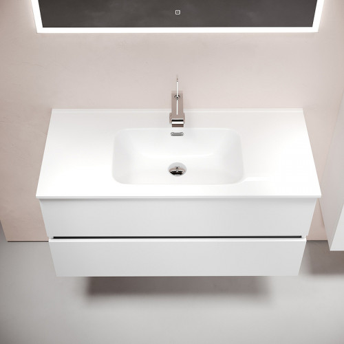 Тумба под раковину Sancos Urban 100 UR100W подвесная Белый глянец МДФ / ЛДСП