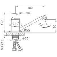 Смеситель для кухни Frap H70 F4570-2 Хром латунь