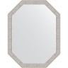 Зеркало Evoform Octagon 53x68 BY 7010 в багетной раме - Волна алюминий 46 мм стекло