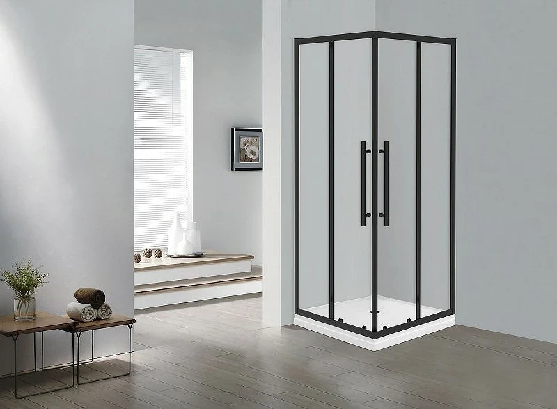 Душевой уголок Esbano Flex 100x100 ESOGF100KVB профиль Черный стекло прозрачное