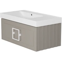 Тумба под раковину La Fenice Cubo 90 FNC-01-CUB-C-90 подвесная Бежевая матовая