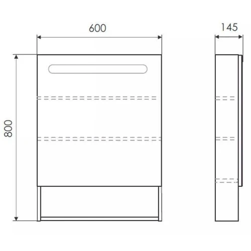 Зеркальный шкаф Comforty Никосия 60 00-00014145 с подсветкой Белый глянцевый