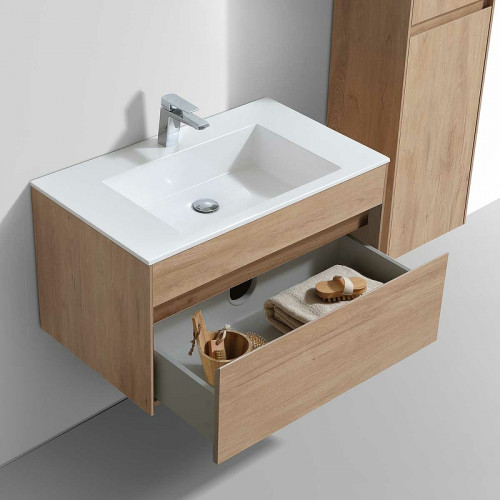 Тумба под раковину Vincea Chiara 80 VMC-2C800NO подвесная N.Oak МДФ / ЛДСП