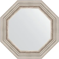 Зеркало Evoform Octagon 61х61 BY 7342 в багетной раме - Римское серебро 88 мм стекло
