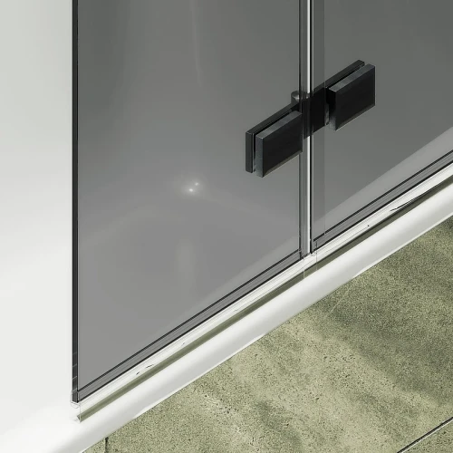 Шторка для ванны Maybah Glass MGV-583-6 750х1400 складная 3 секции Черный стекло графитовое