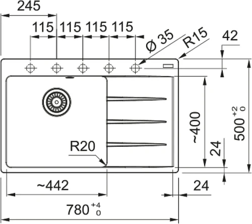 Кухонная мойка Franke Maris CNG 611/211-78 TL 78 R 114.0639.726 цвет Черный матовый
