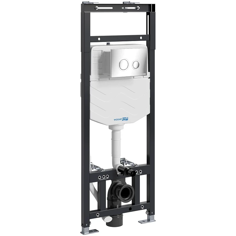 Инсталляция WasserKRAFT Alme 15TLT.010.ME.CH01 для унитаза с клавишей смыва Хром нержавеющая сталь