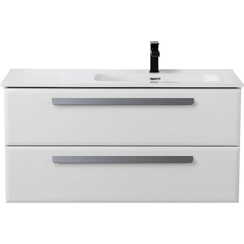 Тумба под раковину Cezares Eco-Cer-N 100 R ECO-CER-N-1000-2C-SO-BL-R подвесная Bianco Lucido без ручек МДФ / ЛДСП