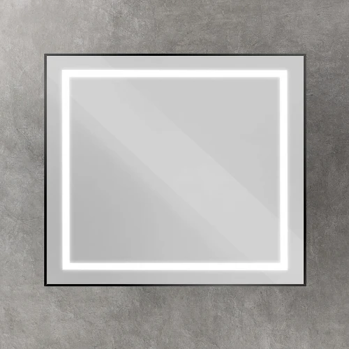 Зеркало BelBagno Kraft 90 SPC-KRAFT-900-800-SENS-NERO с подсветкой Черное с сенсорным выключателем стекло