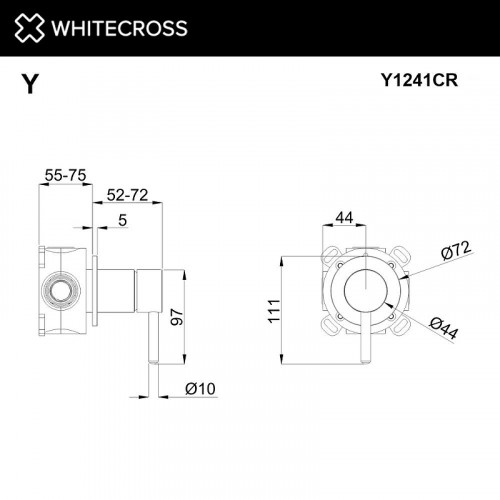 Смеситель для душа Whitecross Y chrome Y1241CR цвет Хром