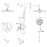 Душевая система Veconi Teora TE-500-G-C4 цвет Золото брашированное