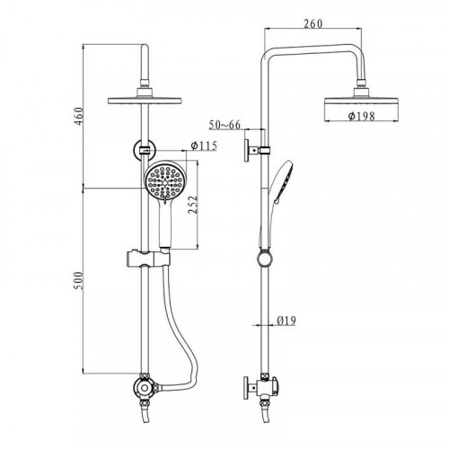 Душевая система Olive's KDC06 цвет Хром
