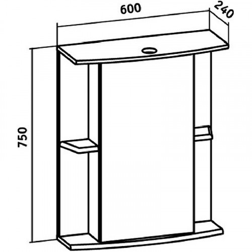 Зеркальный шкаф Runo Мадрид 60 R 00000000036 с подсветкой Белый МДФ / ЛДСП, стекло