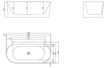 Акриловая ванна BelBagno 170x80 BB409-1700-800-W/NM Черная Белая без гидромассажа