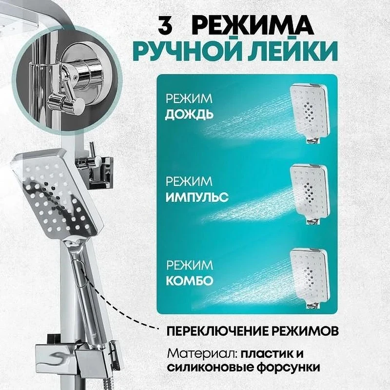 Душевая система Grocenberg GB7008WC Белая Хром
