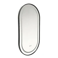 Зеркало Azario Джоли 50 АZ-LED012525 с подсветкой цвет Черный матовый с сенсорным выключателем
