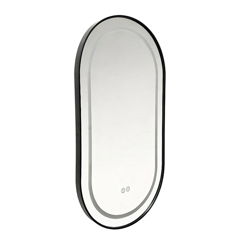 Зеркало Azario Джоли 50 АZ-LED012525 с подсветкой цвет Черный матовый с сенсорным выключателем