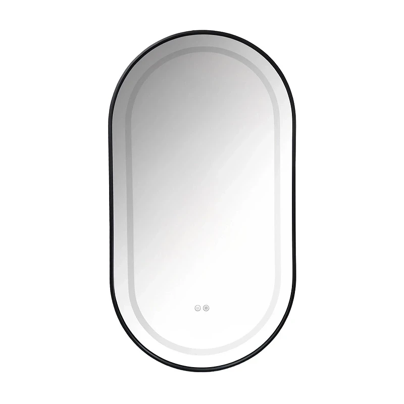 Зеркало Azario Джоли 50 АZ-LED012525 с подсветкой цвет Черный матовый с сенсорным выключателем