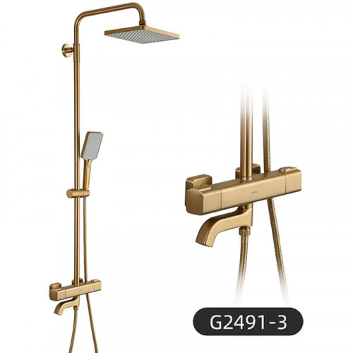 Душевая система Gappo G91 G2491-3 с термостатом Золото латунь на стену