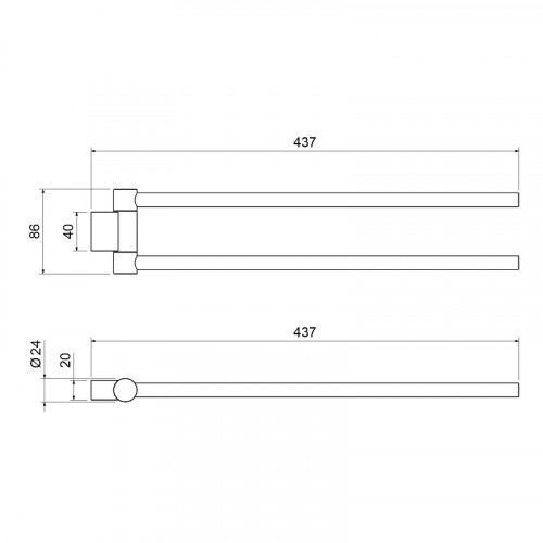 Полотенцедержатель Timo Luiro 18559/18 поворотный цвет Черное золото