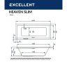 Акриловая ванна Excellent Heaven Slim 170x75 WAEX.HEV17S.LINE.WH цвет Белый с гидромассажем форсунки Белые