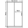 Душевая дверь Timo TD-120/03GR-6 1200x1950 T03 раздвижная профиль Черный стекло графитовое