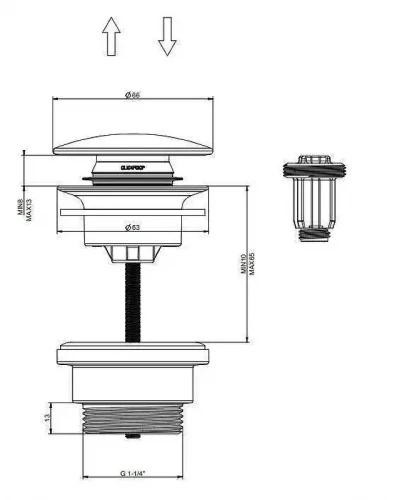 Донный клапан FILARETE FL75BR click-clack цвет Бронза