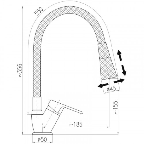 Смеситель для кухни Rav Slezak Colorado CO106.5/13CMATC Черный матовый Хром латунь
