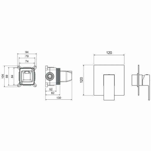 Смеситель для душа Aquatek Либра AQ1666CR Хром латунь встраиваемый