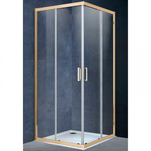 Душевой уголок Vincea Alpha 100x100 VSS-3AL100CLG профиль Брашированное золото стекло прозрачное