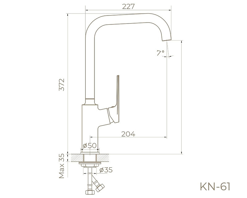 Смеситель для кухни Knotlor Muse KN-61/GM цвет Вороненая сталь