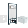 Унитаз с инсталляцией Aquatek Либра New AQ1148N-00 + WeltWasser WW Marberg 507 10000005949+10000005953 с сиденьем Микролифт с клавишей смыва Хром глянцевый