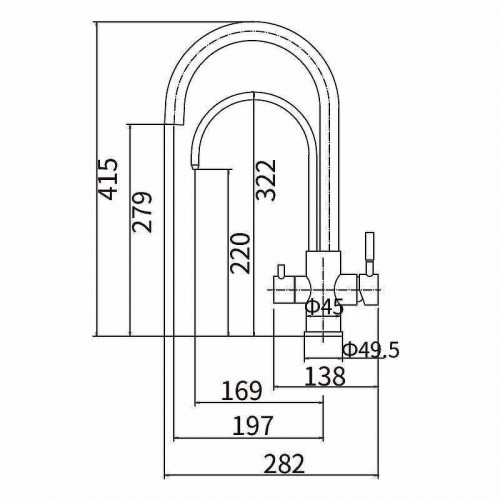 Смеситель для кухни Fashun A54309-C цвет Сатин