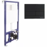 Унитаз с инсталляцией WeltWasser Merzbach 043 GL-WT 10000009939 + Berges Novum L5 040215 с сиденьем Микролифт и Черной матовой клавишей смыва