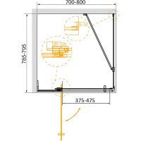Душевой уголок Cezares Slider 80x80 SLIDER-AH-1-80-70/80-C-NERO профиль Черный матовый стекло прозрачное