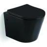 Унитаз с инсталляцией CeramaLux B2330В + Berges Novum L5 040215 с сиденьем Микролифт и Черной матовой клавишей смыва