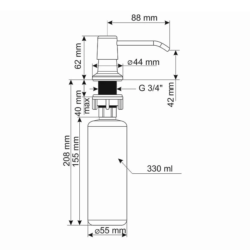 Дозатор для моющего средства Ulgran Quartz UQ-01-03 цвет Бежевый
