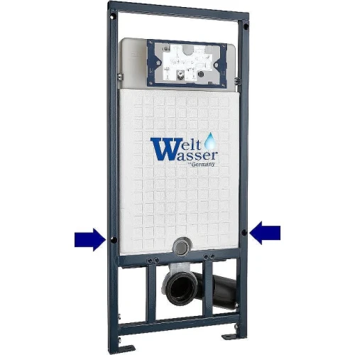Комплект унитаза с инсталляцией WeltWasser MARBERG 507 + BAARBACH 004 GL-WT + MAR 507 SE MT-BL 10000010361 цвет Белый глянцевый с сиденьем Микролифт и клавишей смыва цвет Черный матовый