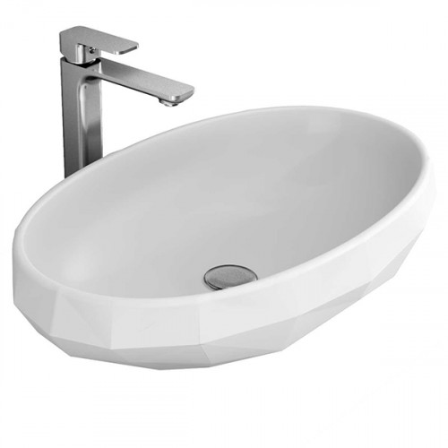 Раковина Bien Moly 64 MLLG06201FD0W3000 Белая фарфор накладная