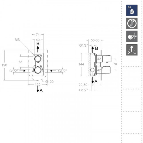 Смеситель для душа Ramonsoler Tzar 341502SNM Черный матовый