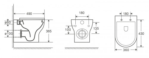 Унитаз WeltWasser Erlenbach 004 GL-WT 10000003807 подвесной Белый глянец с сиденьем Микролифт фаянс подвесной