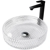 Раковина-чаша Abber Glas 40 AK2301 прозрачная стекло накладная