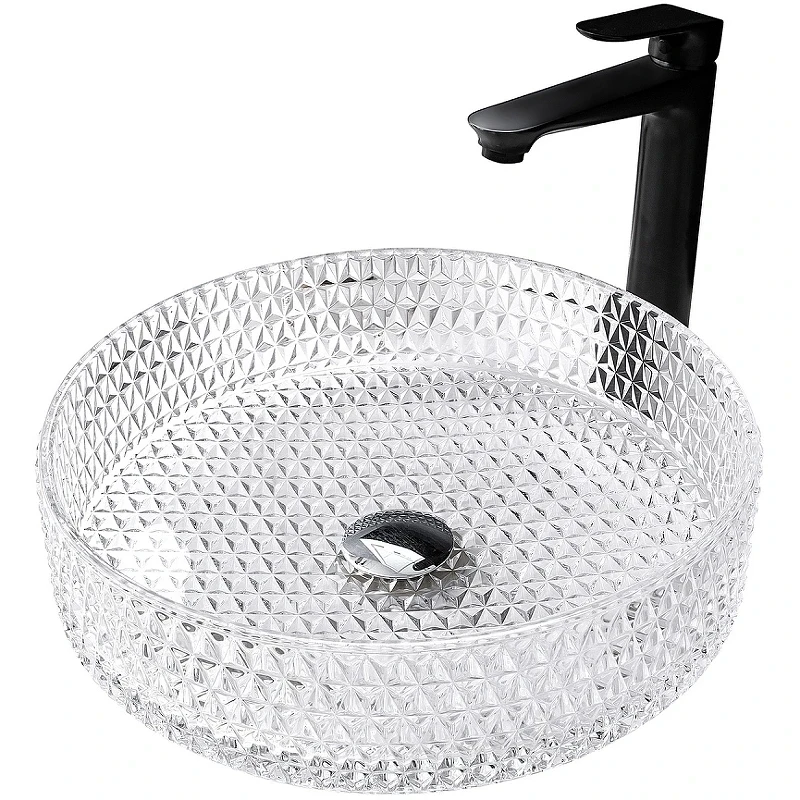 Раковина-чаша Abber Glas 40 AK2301 прозрачная стекло накладная