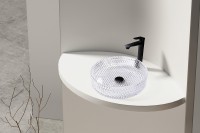 Раковина-чаша Abber Glas 40 AK2301 прозрачная стекло накладная
