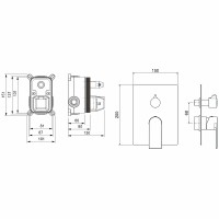 Смеситель для душа Aquatek Лира AQ1446MB Черный матовый латунь встраиваемый
