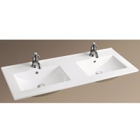 Раковина WeltWasser Deilbach 7506 120 10000003906 двойная Белый глянец фаянс полувстраиваемая