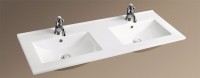 Раковина WeltWasser Deilbach 7506 120 10000003906 двойная Белый глянец фаянс полувстраиваемая